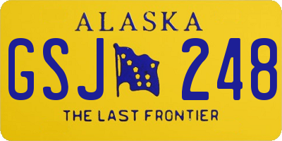 AK license plate GSJ248