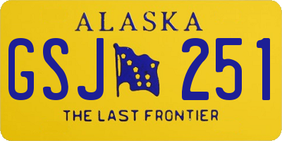 AK license plate GSJ251