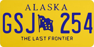 AK license plate GSJ254