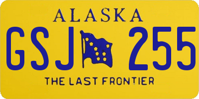 AK license plate GSJ255