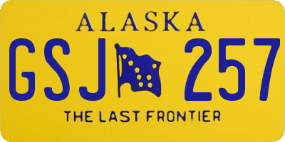 AK license plate GSJ257