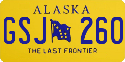 AK license plate GSJ260