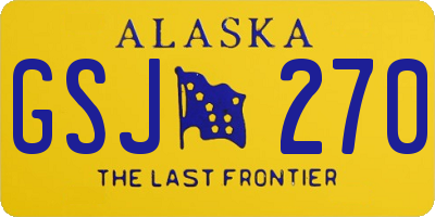 AK license plate GSJ270