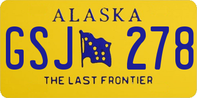 AK license plate GSJ278