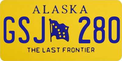 AK license plate GSJ280