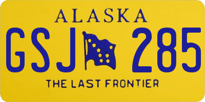 AK license plate GSJ285