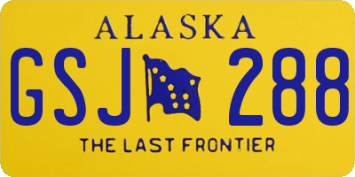 AK license plate GSJ288