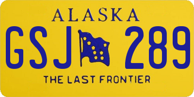 AK license plate GSJ289