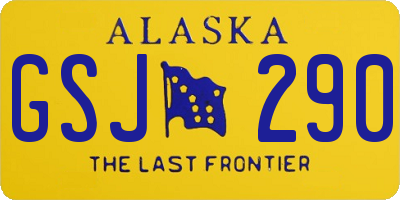 AK license plate GSJ290
