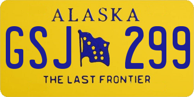 AK license plate GSJ299