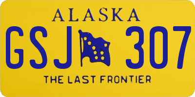 AK license plate GSJ307