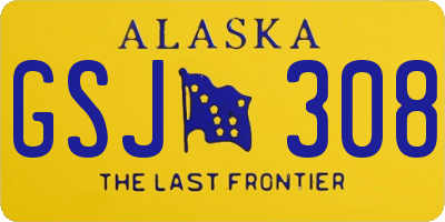 AK license plate GSJ308