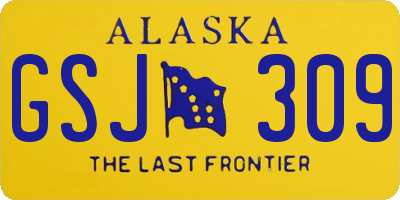 AK license plate GSJ309