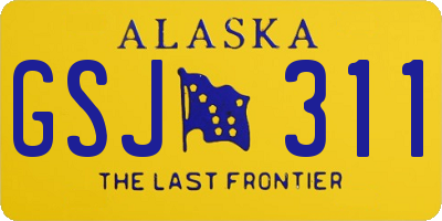 AK license plate GSJ311