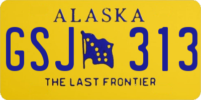 AK license plate GSJ313