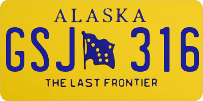 AK license plate GSJ316