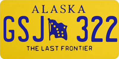 AK license plate GSJ322