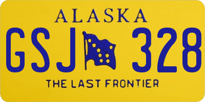 AK license plate GSJ328