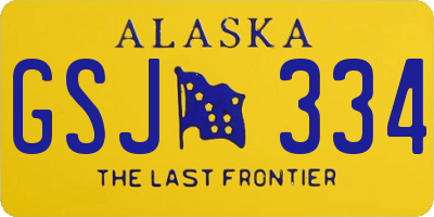 AK license plate GSJ334
