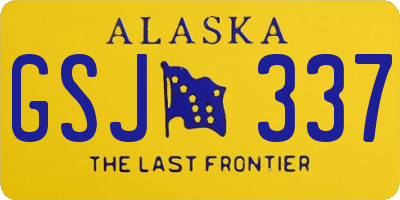 AK license plate GSJ337