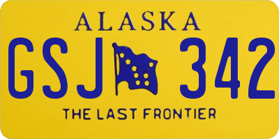 AK license plate GSJ342