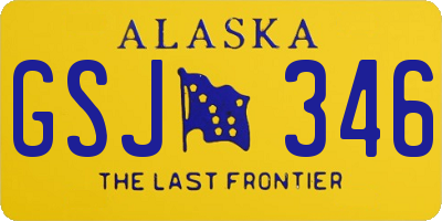 AK license plate GSJ346