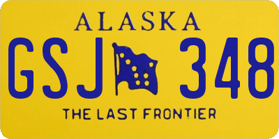 AK license plate GSJ348