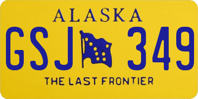 AK license plate GSJ349