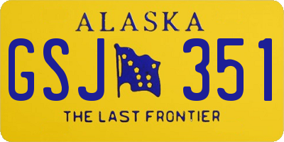 AK license plate GSJ351