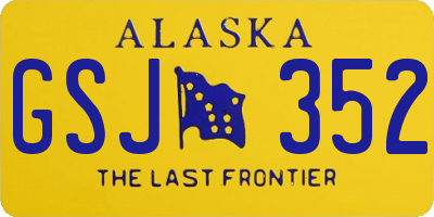 AK license plate GSJ352