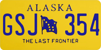 AK license plate GSJ354