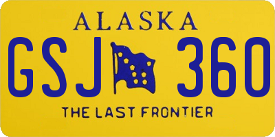 AK license plate GSJ360