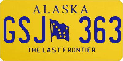 AK license plate GSJ363