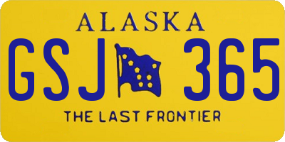 AK license plate GSJ365