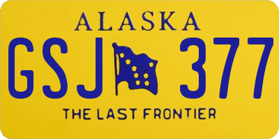 AK license plate GSJ377