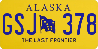 AK license plate GSJ378