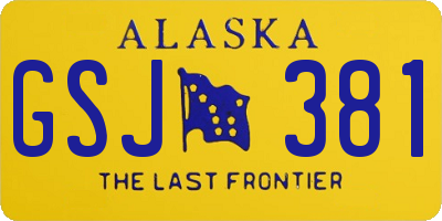 AK license plate GSJ381