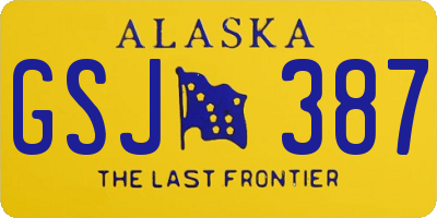 AK license plate GSJ387