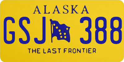 AK license plate GSJ388