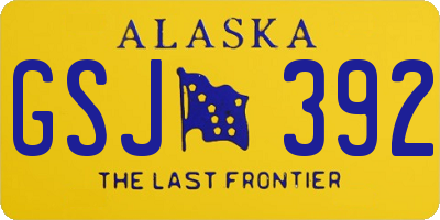 AK license plate GSJ392