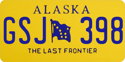 AK license plate GSJ398