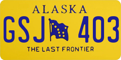 AK license plate GSJ403