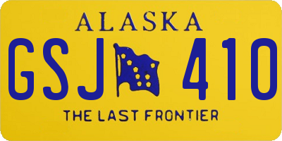 AK license plate GSJ410