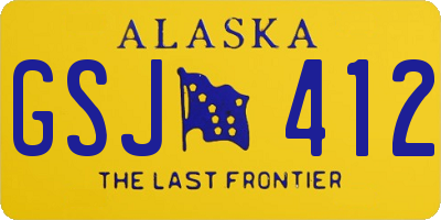 AK license plate GSJ412