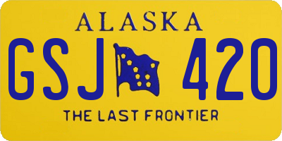 AK license plate GSJ420