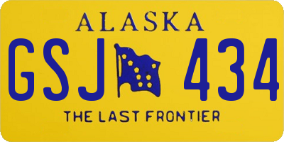 AK license plate GSJ434