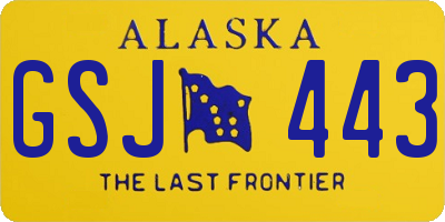 AK license plate GSJ443