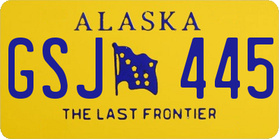 AK license plate GSJ445