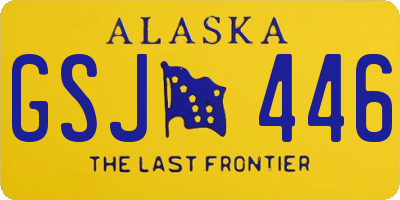 AK license plate GSJ446