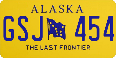 AK license plate GSJ454